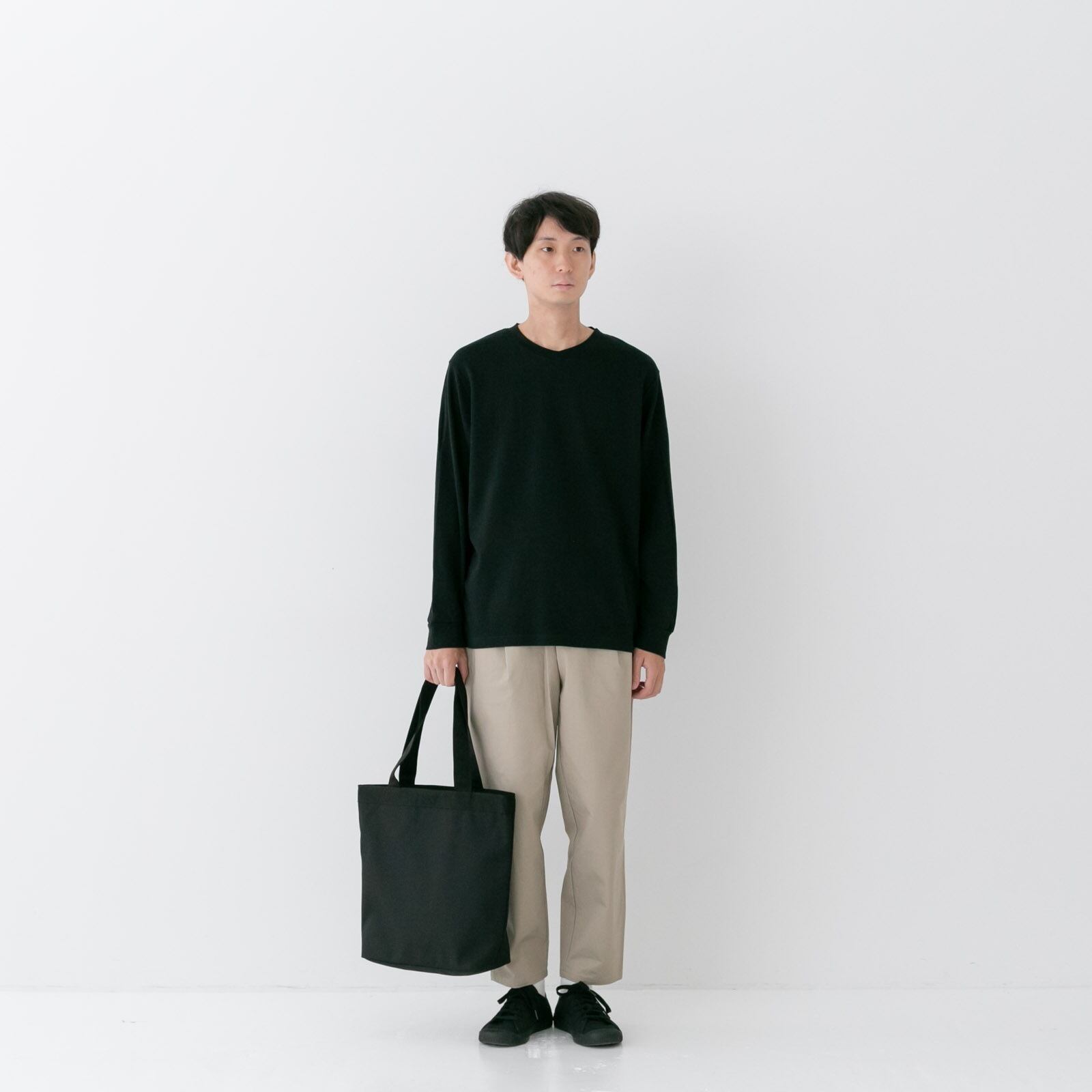 リネン RINEN 40/1引き揃えスーピマミラノリブ Vネック(R17500)全4色