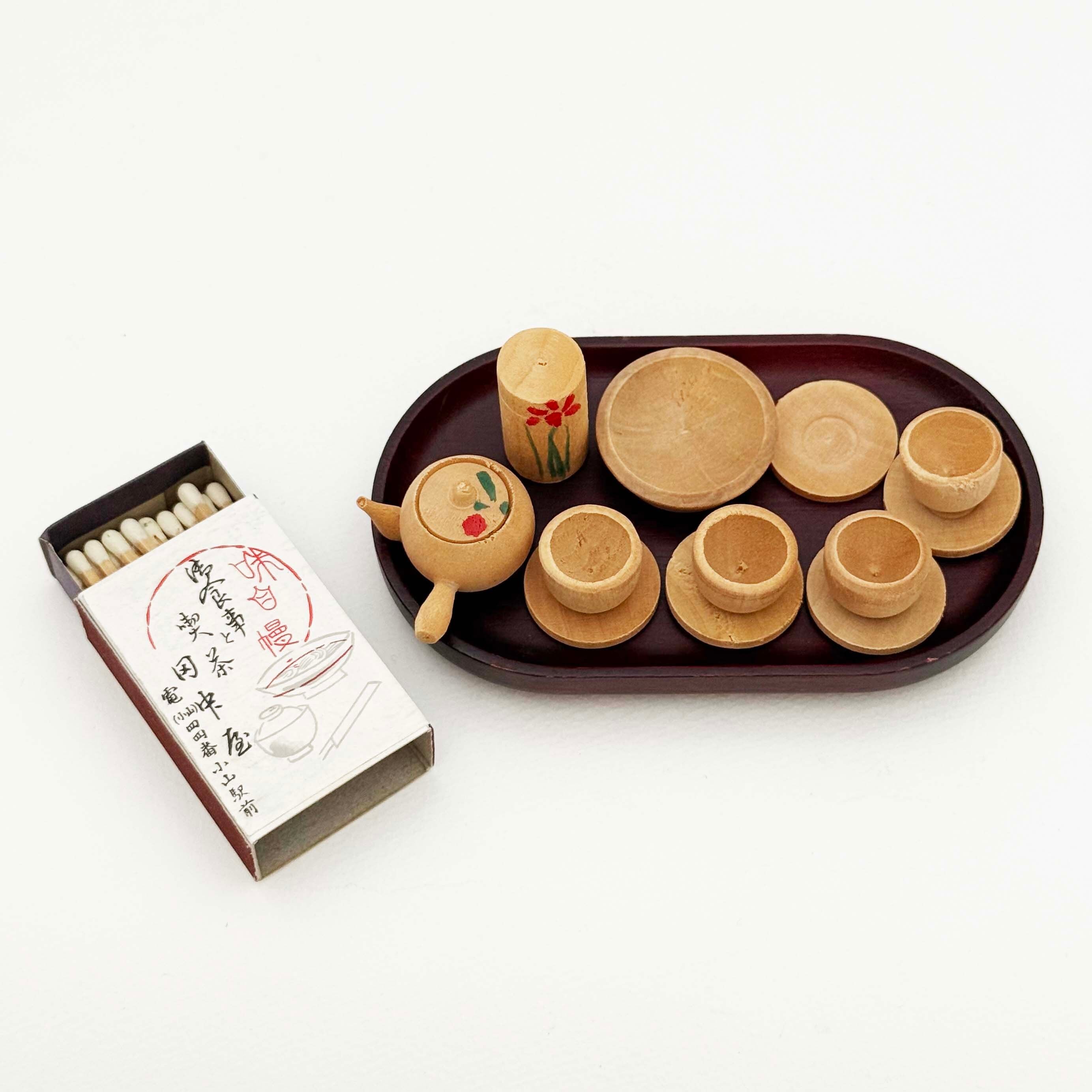 木地玩具 ミニチュアままごとセット（お盆付 中）