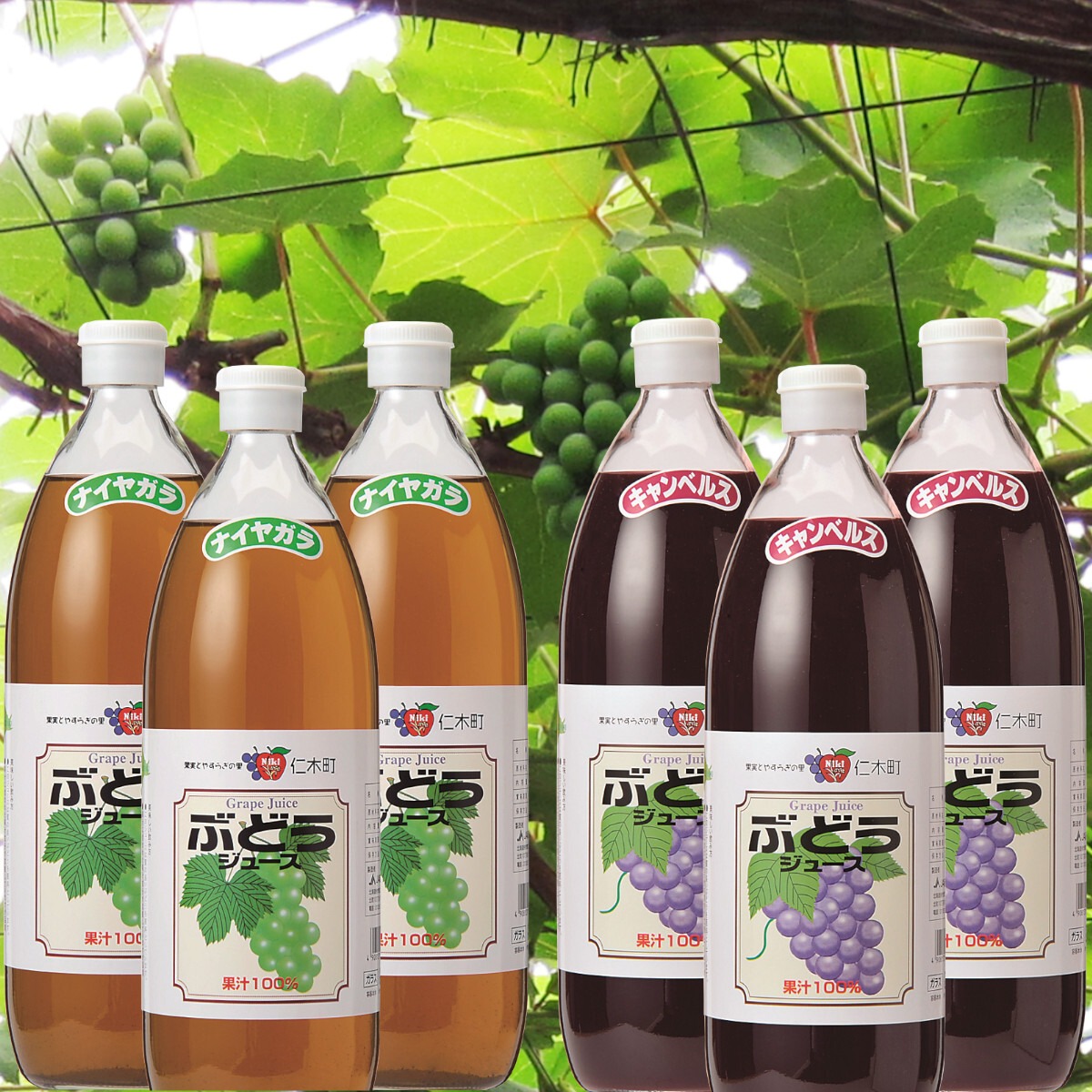 6本】北海道仁木町産ぶどうジュースの飲み比べセット | Farmers 