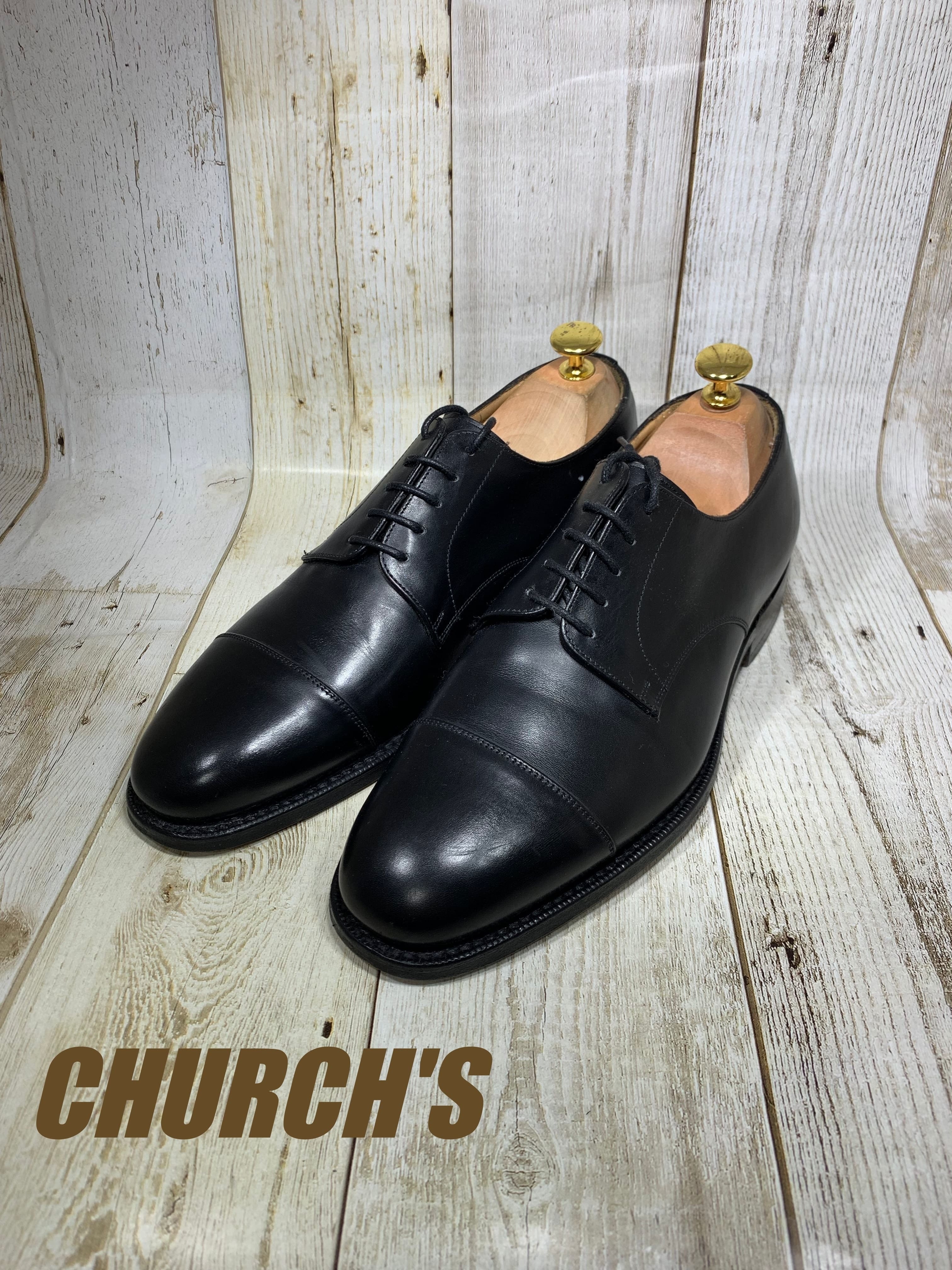 【訳あり】Church's チャーチ　HONG KONG  ストレートチップ BLACK （LAST 136） 【Fitting G】 ≪UK直輸入・正規品≫ UK8.0(26.5ｃｍ)