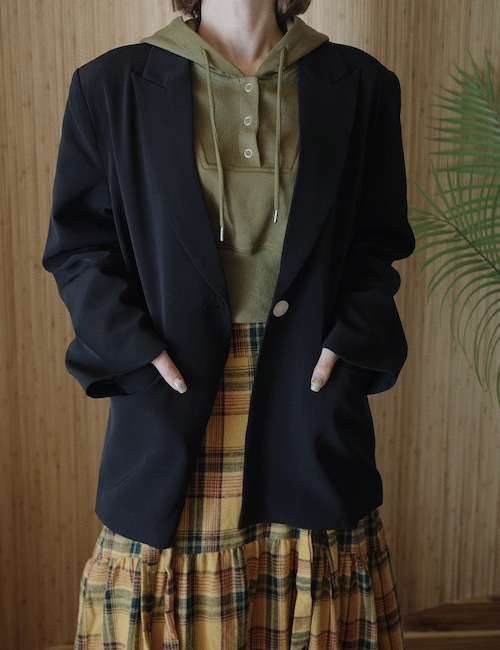 【 ELOOPS 】バックスリット襟シングルテーラードジャケット