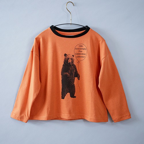 Bear longsleeveT   kids S(90-100), M(100-115) / BloodOrange