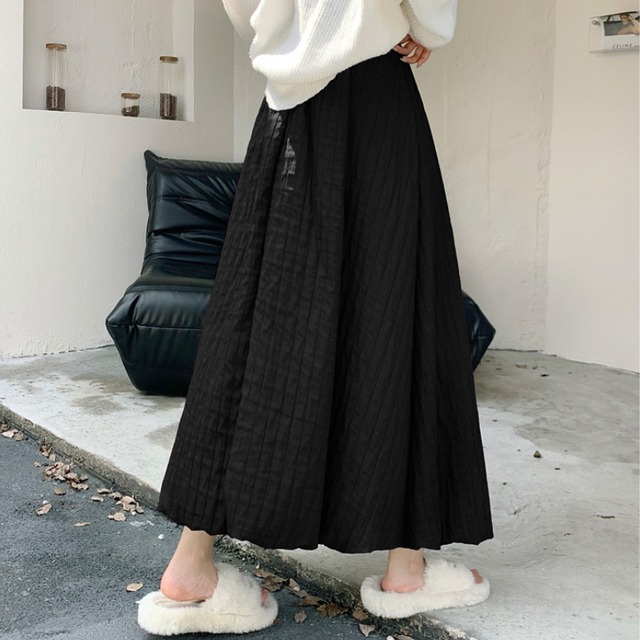 ウエストゴムAラインランタンスカート♢全2色　11209