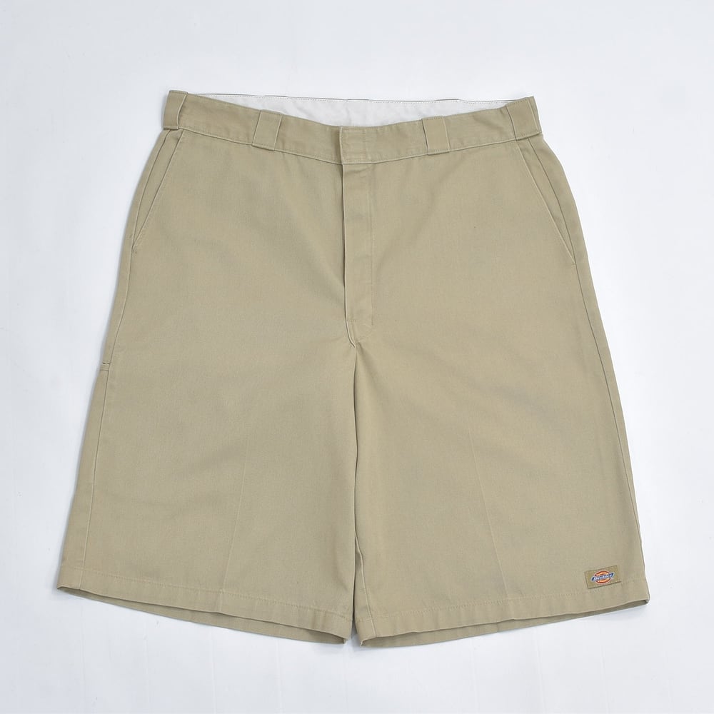 Dickies ディッキーズ チノツイル生地 ロゴタグ ユーティリティポケット ワークショーツ 短パン ベージュ USED ヴィンテージ ビンテージ 古着 メンズ W38インチ相当