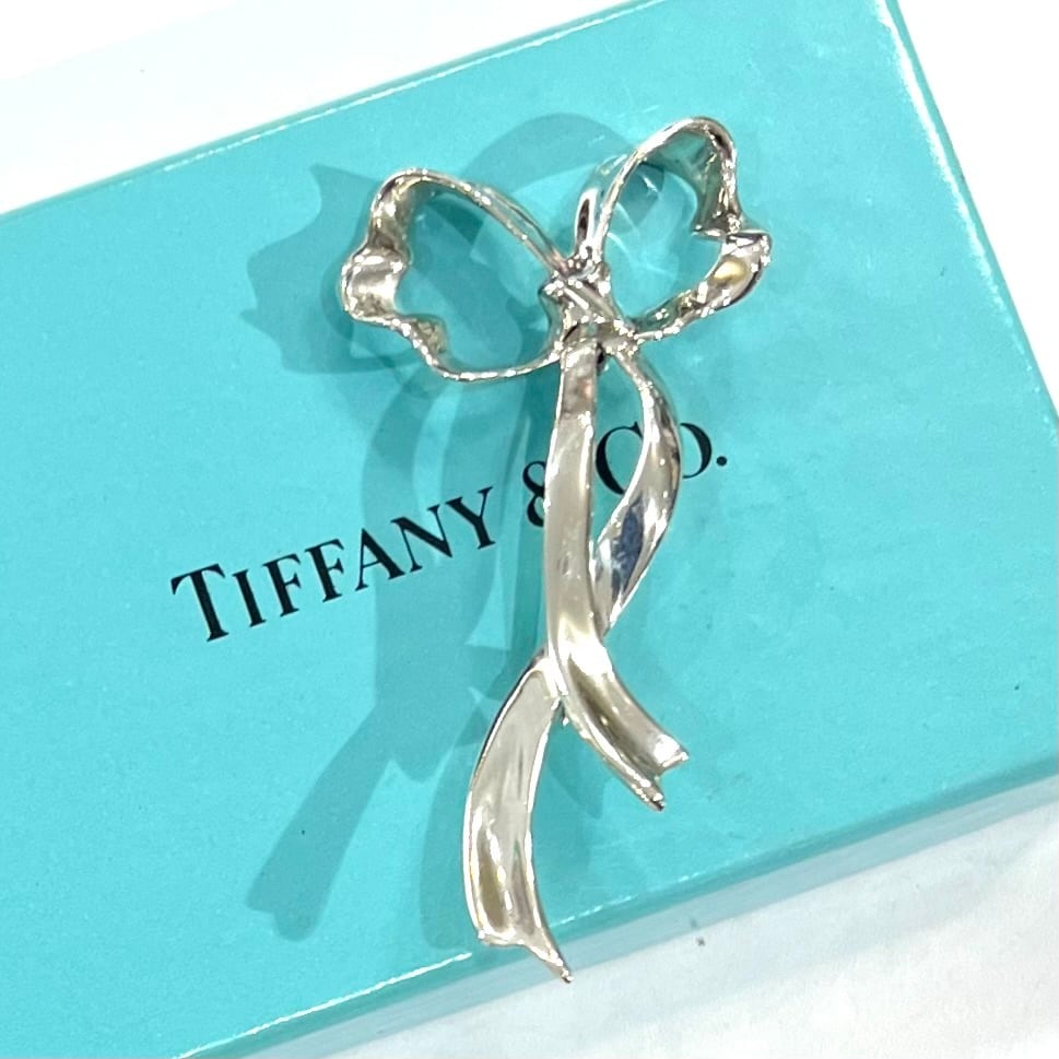 TIFFANY&Co.】2804 1985年製 リボン タイ ブローチ SV925 ヴィンテージ