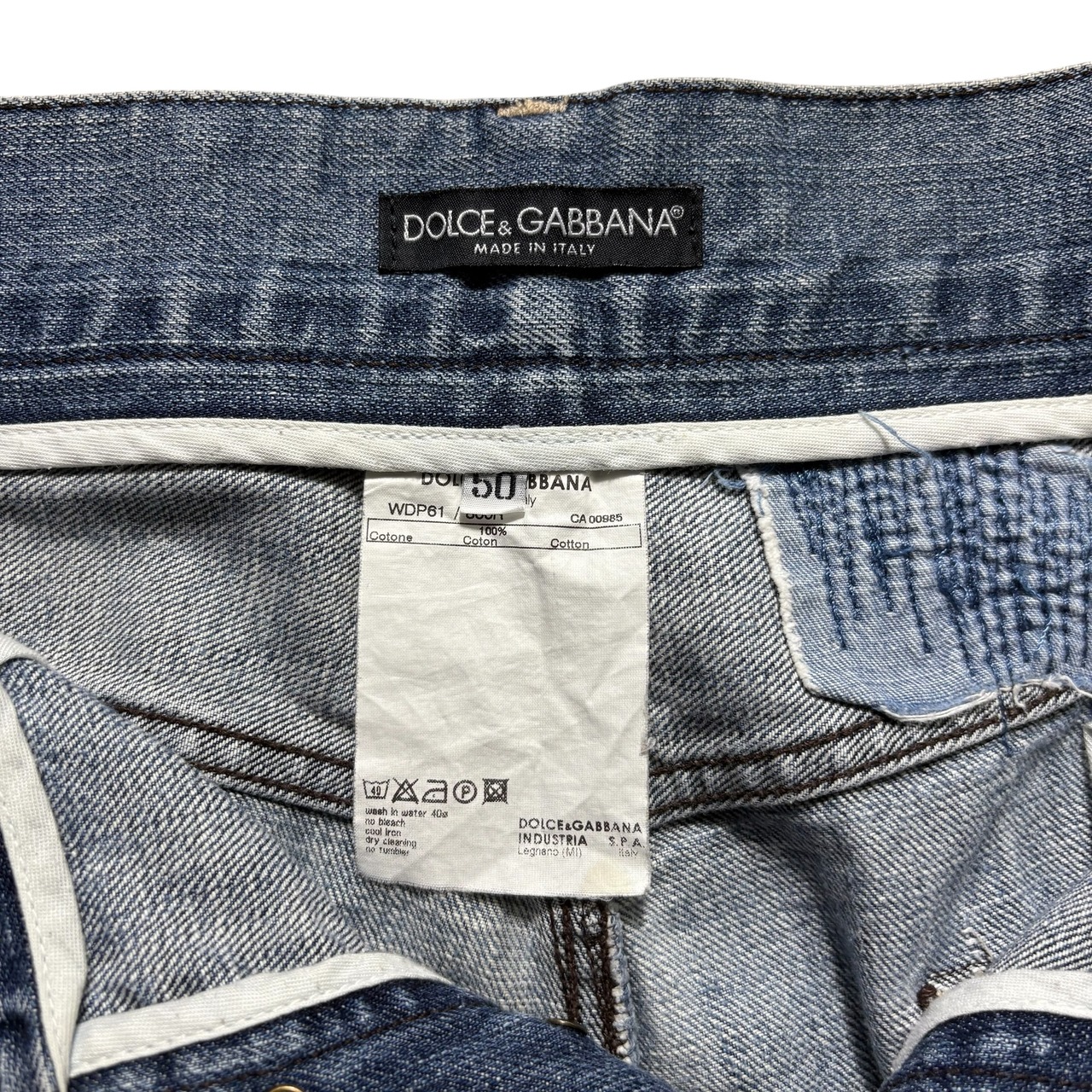 DOLCE&GABBANA damaged denim cropped shorts
