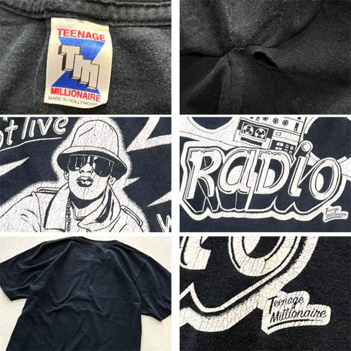 1点物◇USA製ティーンエイジミリオネア黒プリントTシャツ古着メンズ 