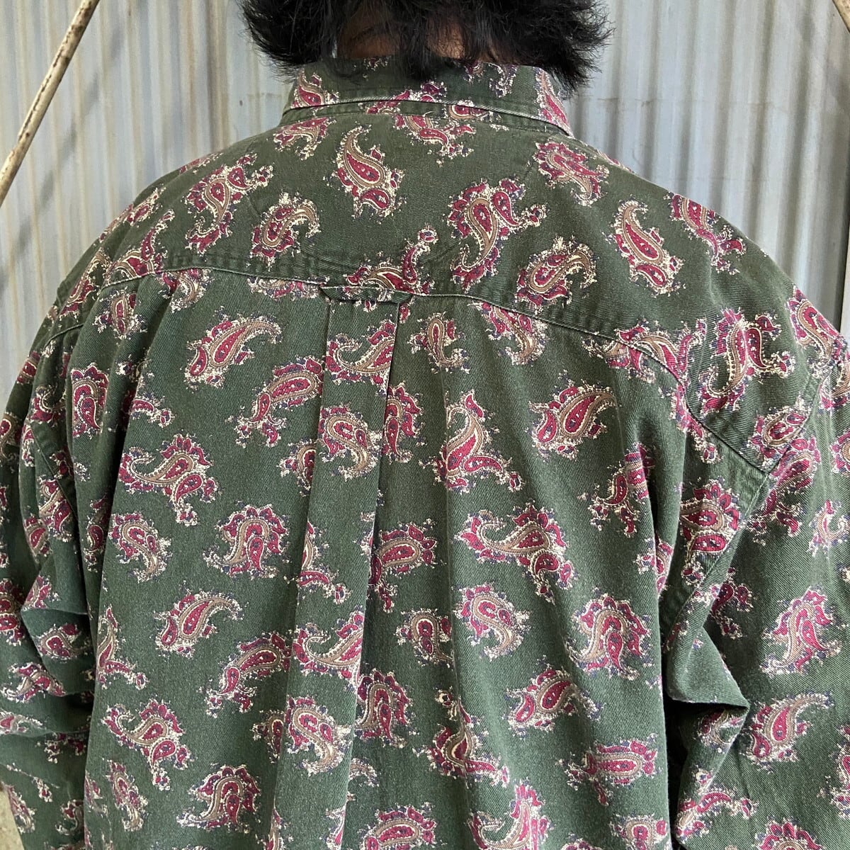 90年代 IVY CREW 長袖 ワンポイントロゴ 刺繍 ボタンダウンシャツ