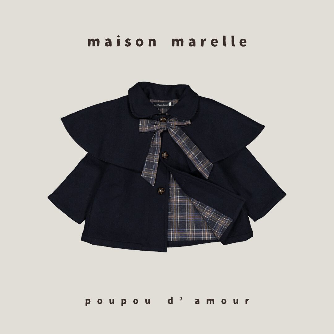 6y~12y 送料無料 【予約】maison marelle|jacket DARCY - blue woll|(11月上旬以降入荷予定)