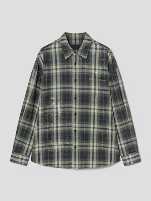[JUUN.J] Island Washed Wicked Green Check Max-Fit Shirt - Green 正規品 韓国ブランド 韓国ファッション 韓国代行 ジュンジー 日本 店舗