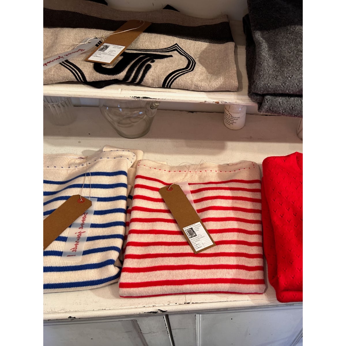 TOWAVASE(トワヴァーズ) Basque-pullover 1ply カシミヤ ボーダー