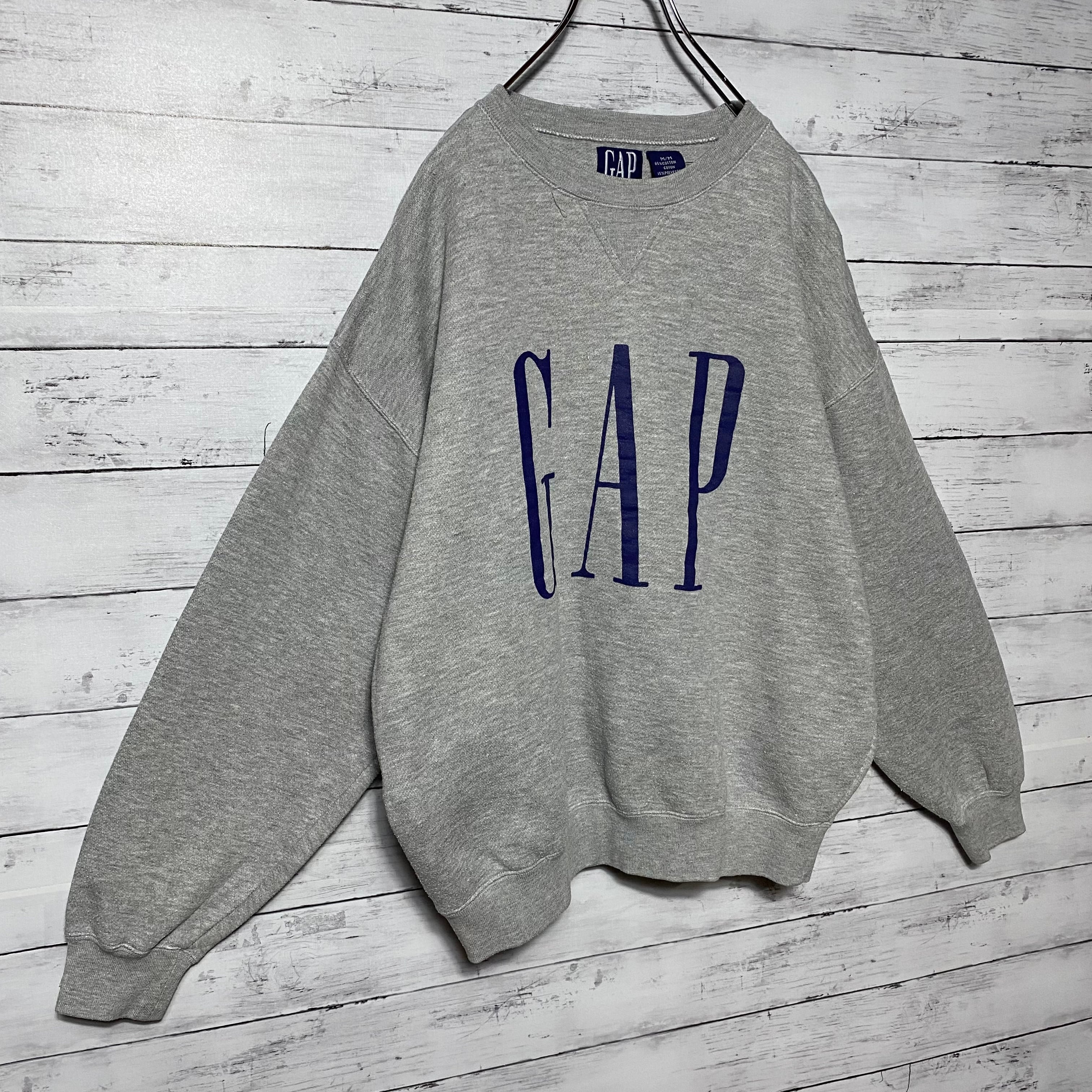 90s GAP オールドギャップ プリント デカロゴ グレー スウェット ...