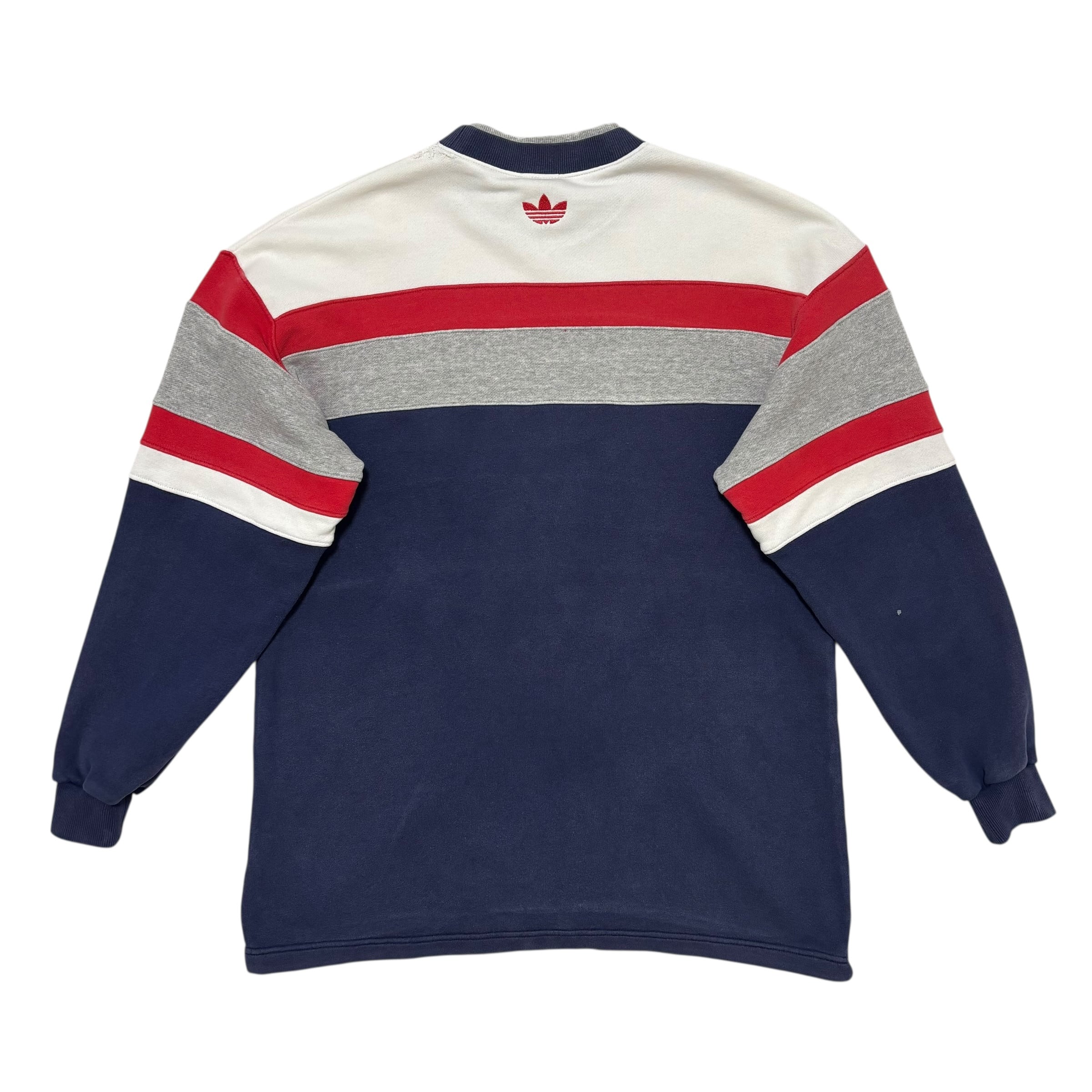 90s/銀タグ/デサント/センターロゴ/長袖Tシャツ/M/ポリエステル/NVY 古着 アディダス adidas スウェットシャツ トレーナー クリーニング