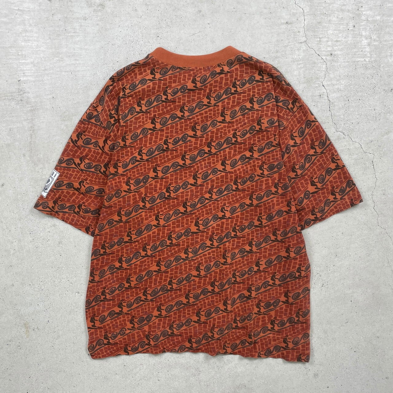 80〜90年代 MAUI WOWIE 総柄プリントTシャツ メンズ2XL相当 古着 80S