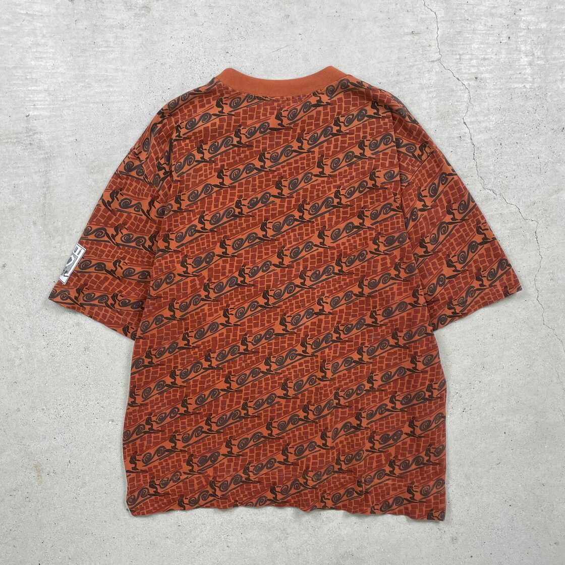 80〜90年代 MAUI WOWIE 総柄プリントTシャツ メンズ2XL相当 古着 80S 