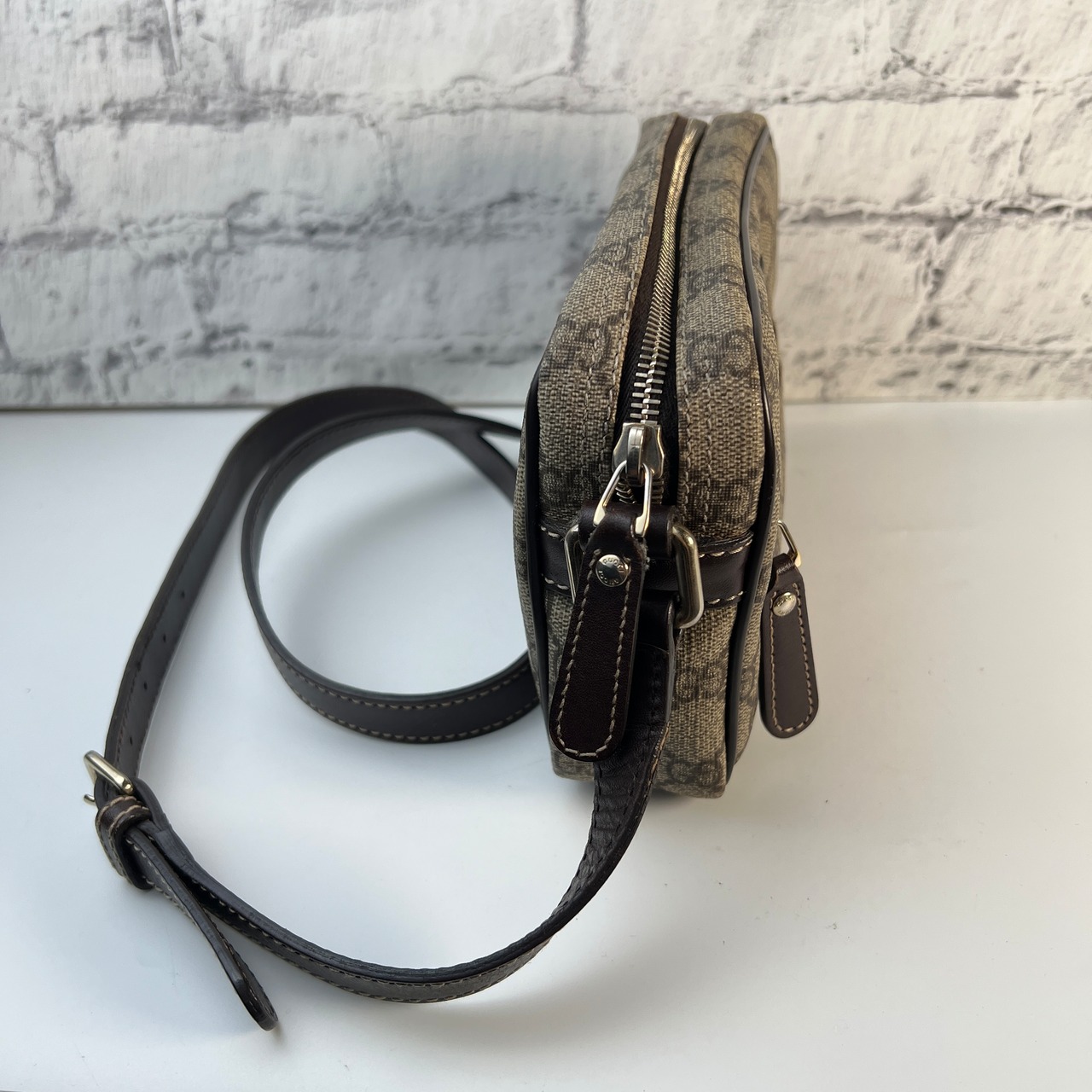 【最終処分SALE】GUCCI グッチ  GGｽﾌﾟﾘｰﾑ PVC ショルダーバッグ ベージュ A-8563