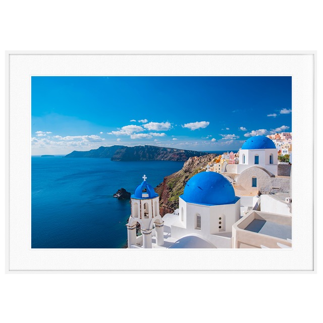 ギリシャ 風景写真 サントリーニ島イアB インテリアアートポスター額装 AS0219