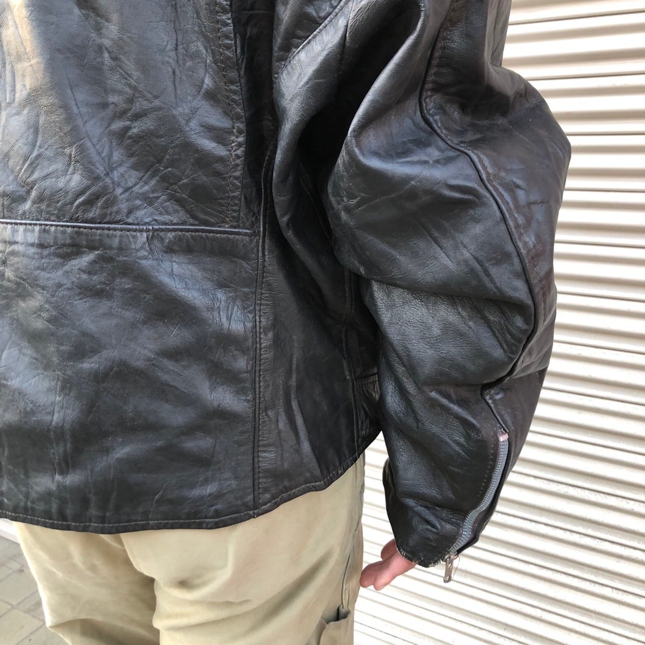 XXL 80s USA製 BROOKS ダブル ビッグサイズ ライダース レザー 