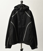 ATELANE Rigid Denim Hooded Line Jacket (BLK) 25A-23120