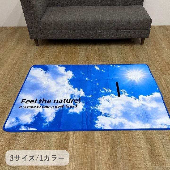 敷物 ラグ・カーペット 防水ラグ 『ブルースカイ』 - 約90×130cm