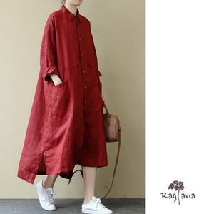 【再入荷】バックロングテール　シャツワンピース N WP114