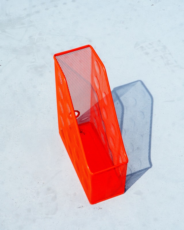 Orange old IKEA document desk organizer