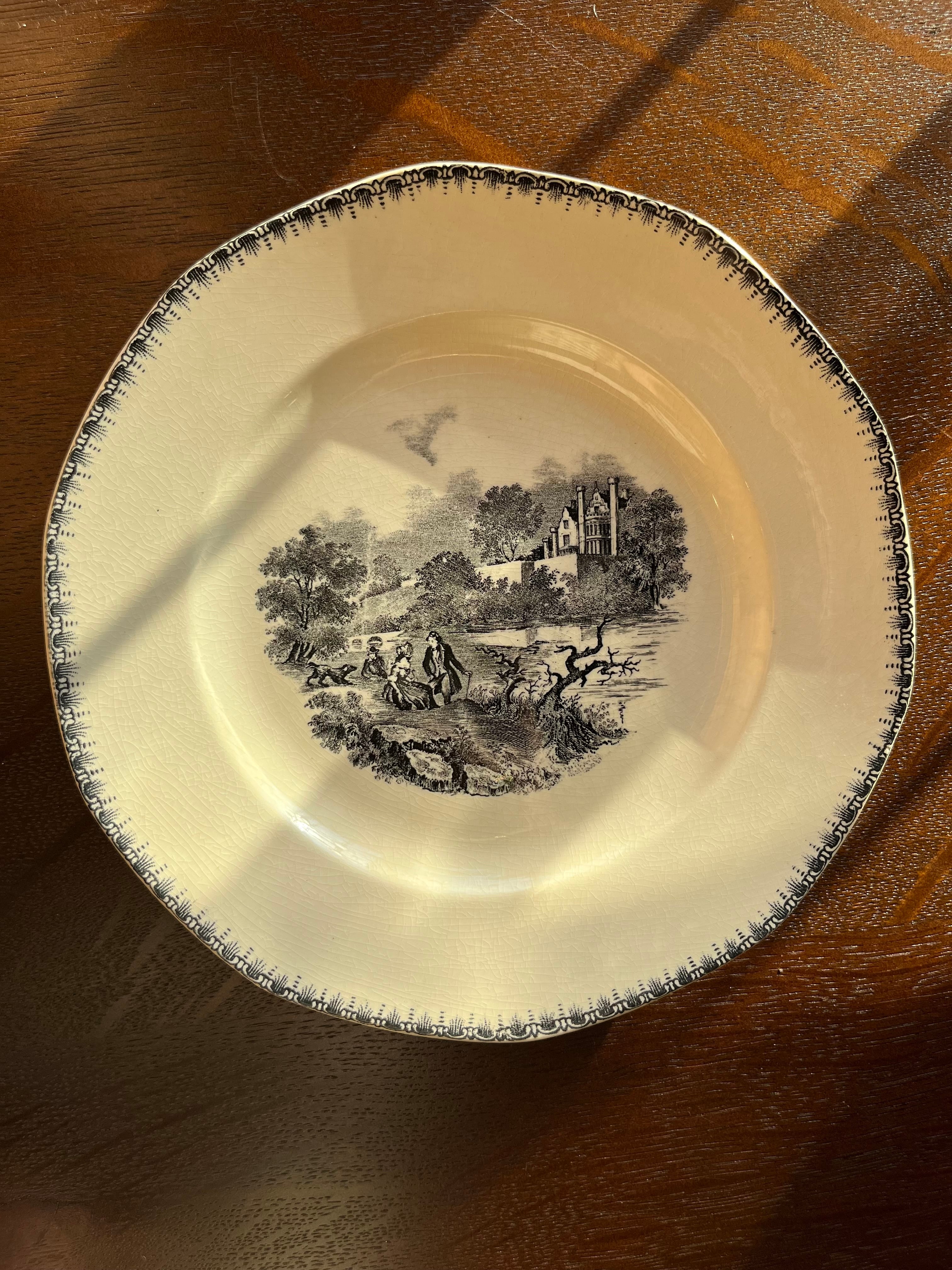 SARREGUEMINES 【EGLANTINE】アンティークプレート | 森の鍛冶屋 Forest IW