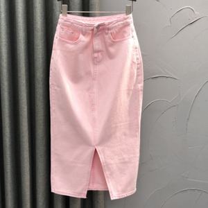 ピンクデニムIラインスカート　　22125