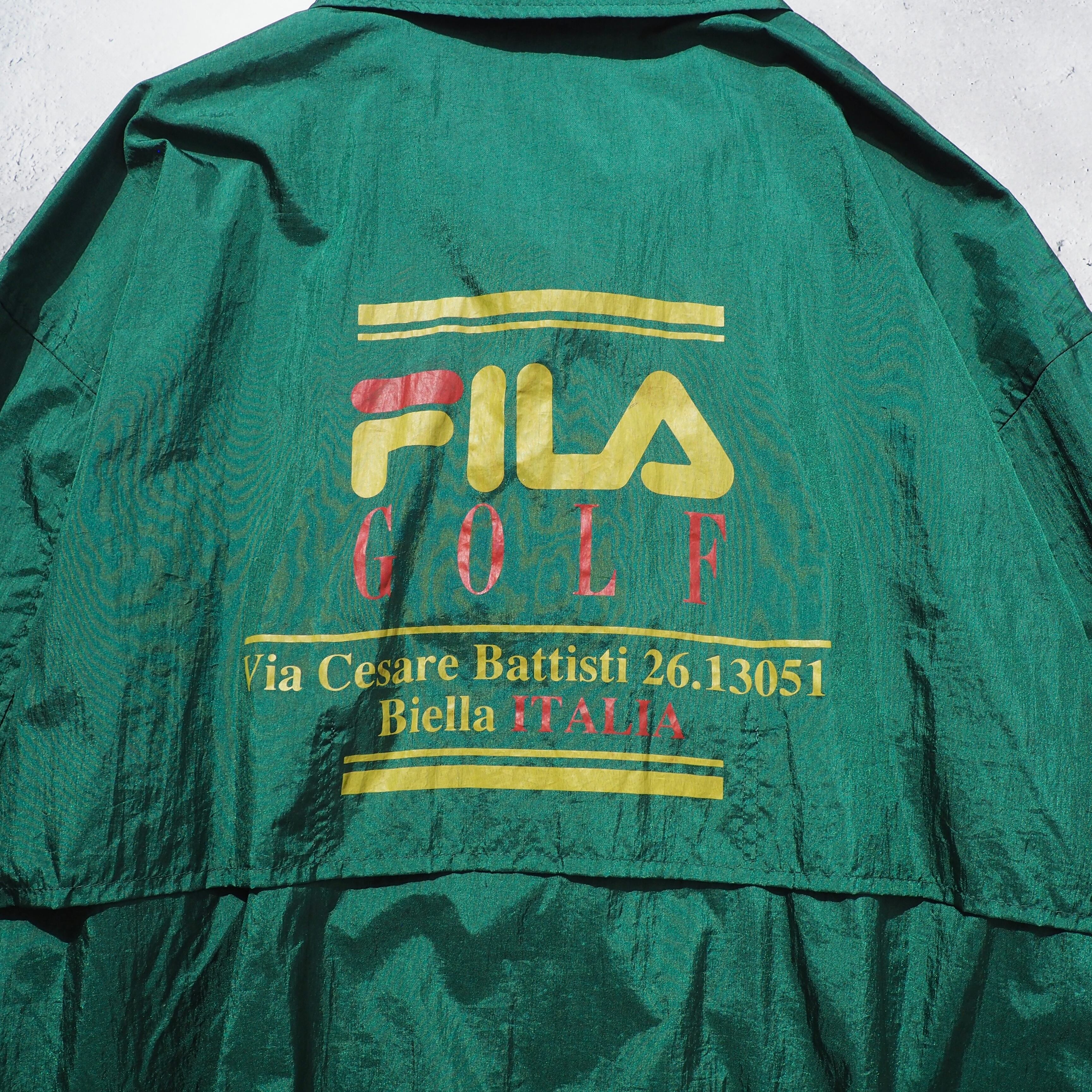 1990s " OLD FILA " Pop logo printed vintage loose nylon jacket