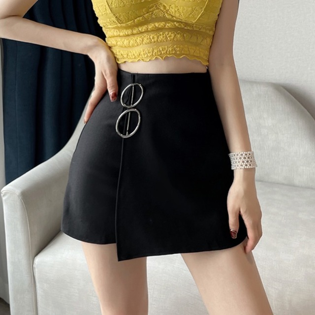 ショートスカート パンツ サマーハイウェスト薄手カジュアルレディース 夏物 ハンチェンe23478025268