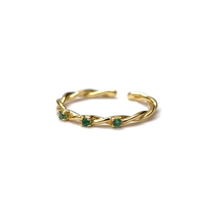 【RESTOCK】S925 TRIPLE GREEN ZIRCONIA RING