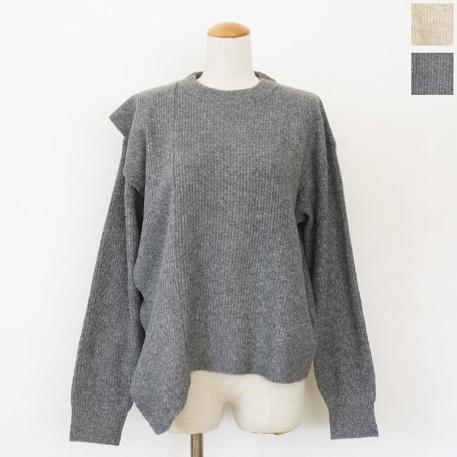 Munich (ミューニック) ニット ドレープショール ドロップショルダー 長袖 7GG片畦編み MN252K17 ◇