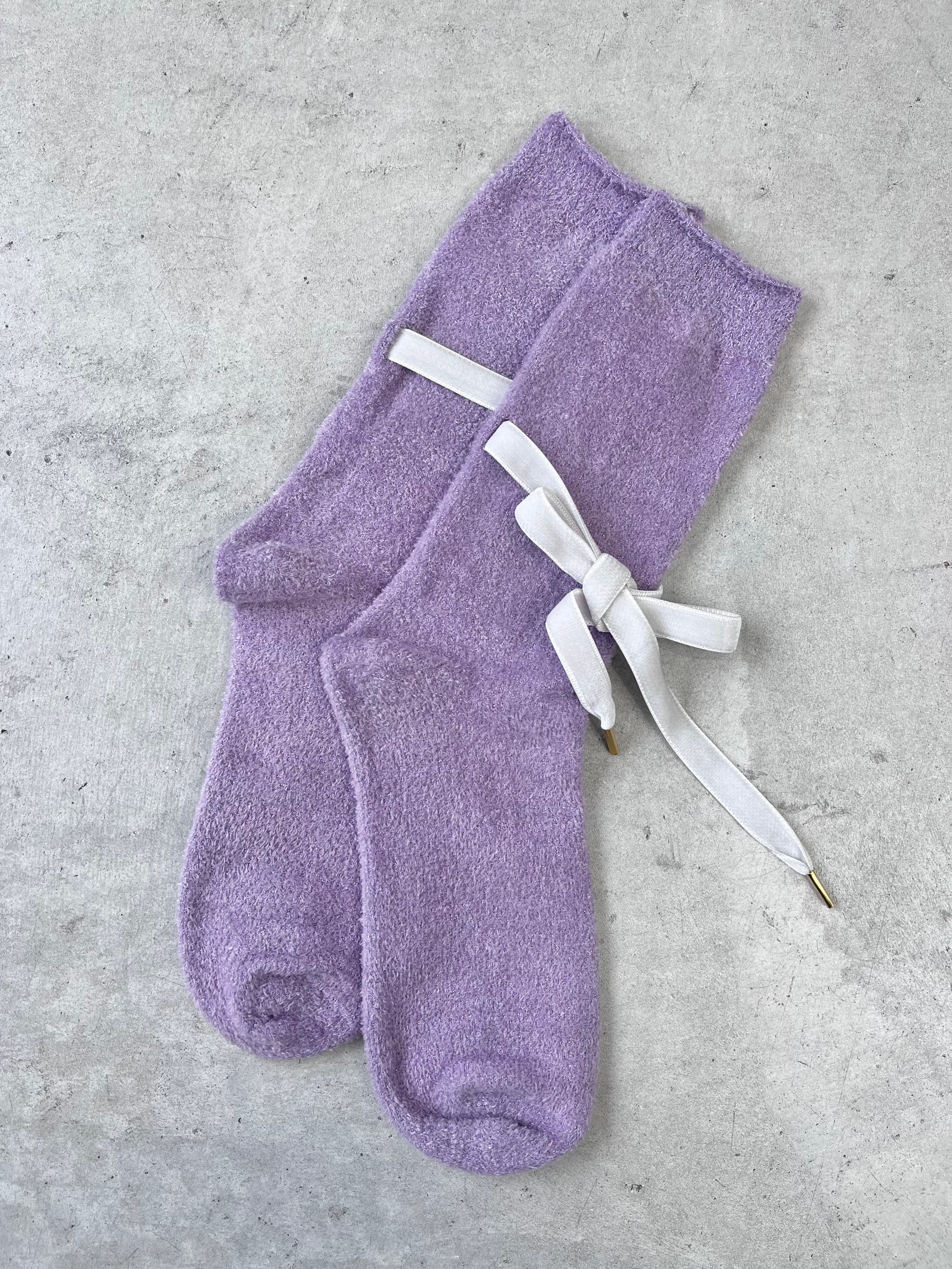 BANSAN / velours ribbon ＆ mini fur socks AS610