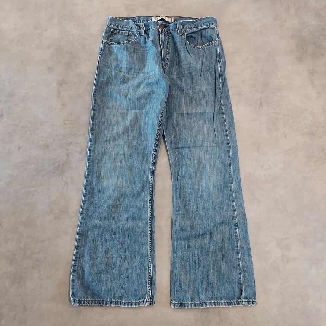 リーバイス527 Levis W34 フレア ブーツ 青 古着 ヒゲ 22196