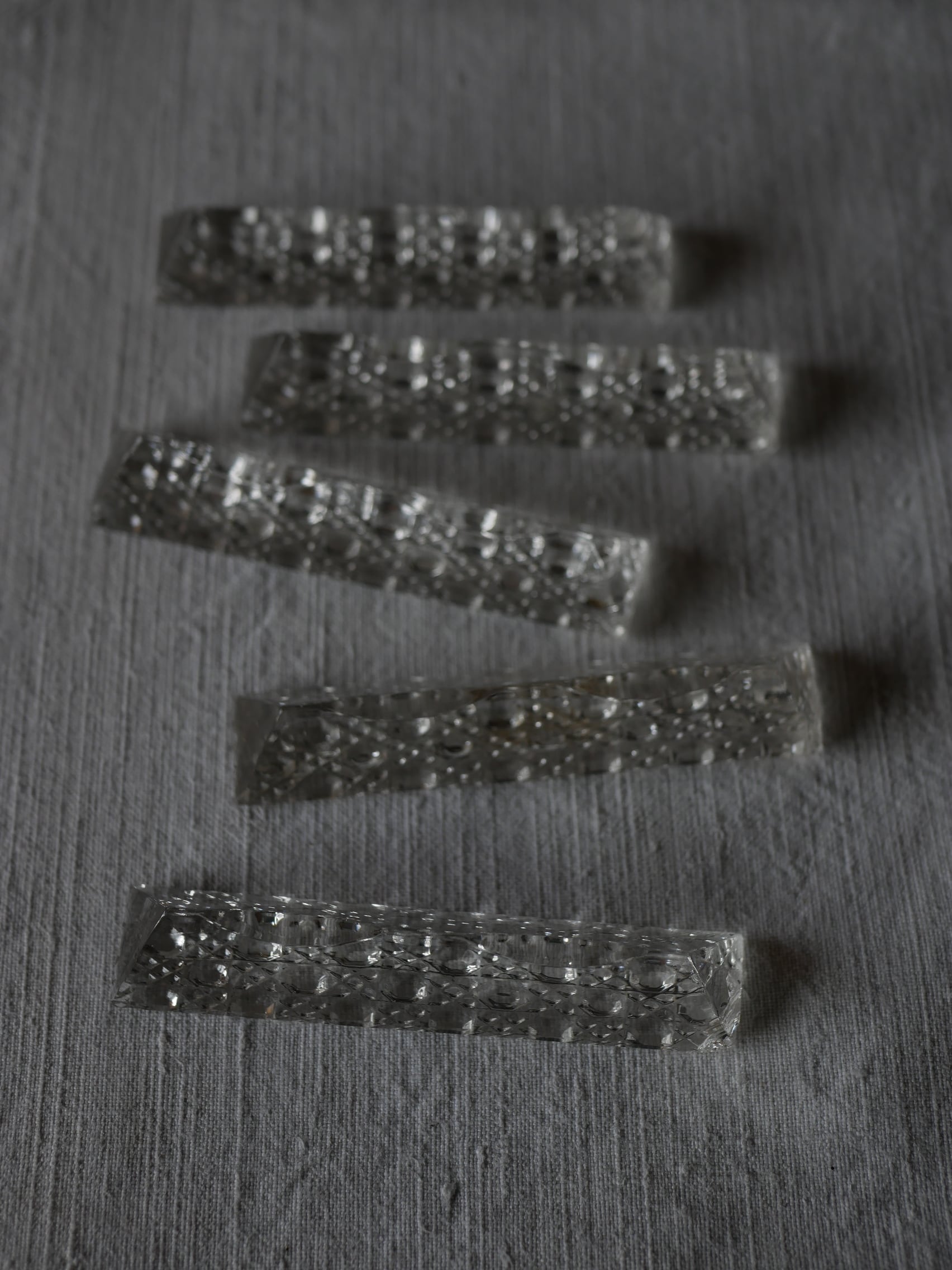 アンティーククリスタルカトラリーレスト2個