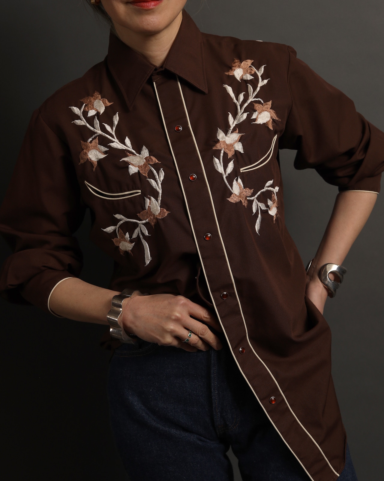 1970's Montgomery Ward / Embroidery Cowboy Shirt