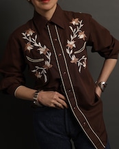 1970's Montgomery Ward / Embroidery Cowboy Shirt