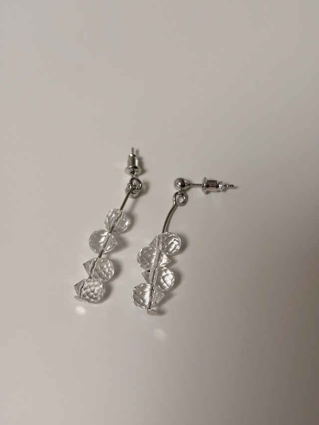 S925針 クリアドロップピアス S925針 クリアドロップピアス