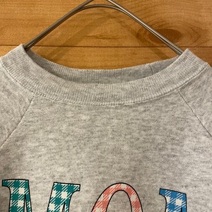 【Hanes】90s USA製 レトロ ダサかわ プリント スウェット トレーナー レディースM アメリカ古着