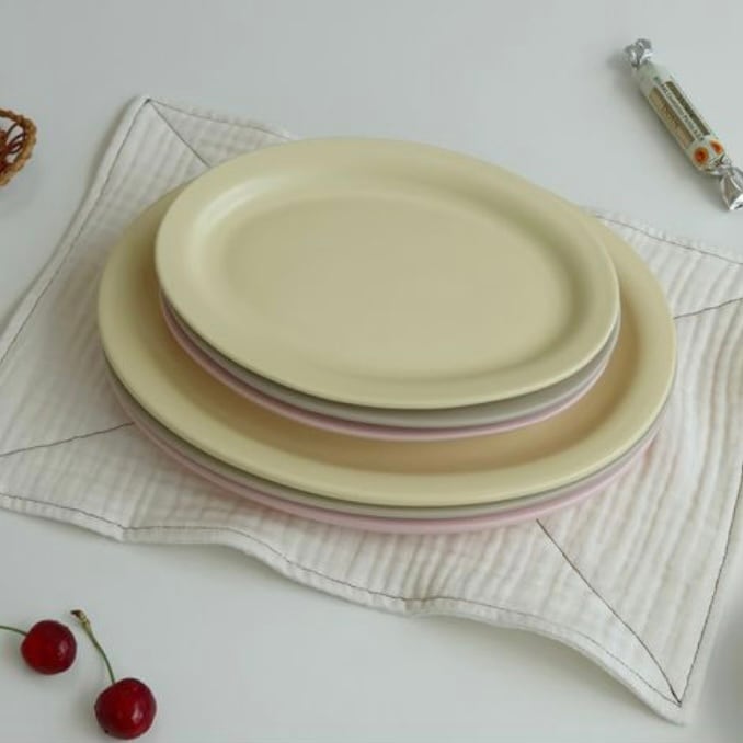 retro cafe oval plate 2size 4colors / レトロ カフェ オーバル プレート おうちカフェ 楕円 お皿 韓国 北欧  雑貨