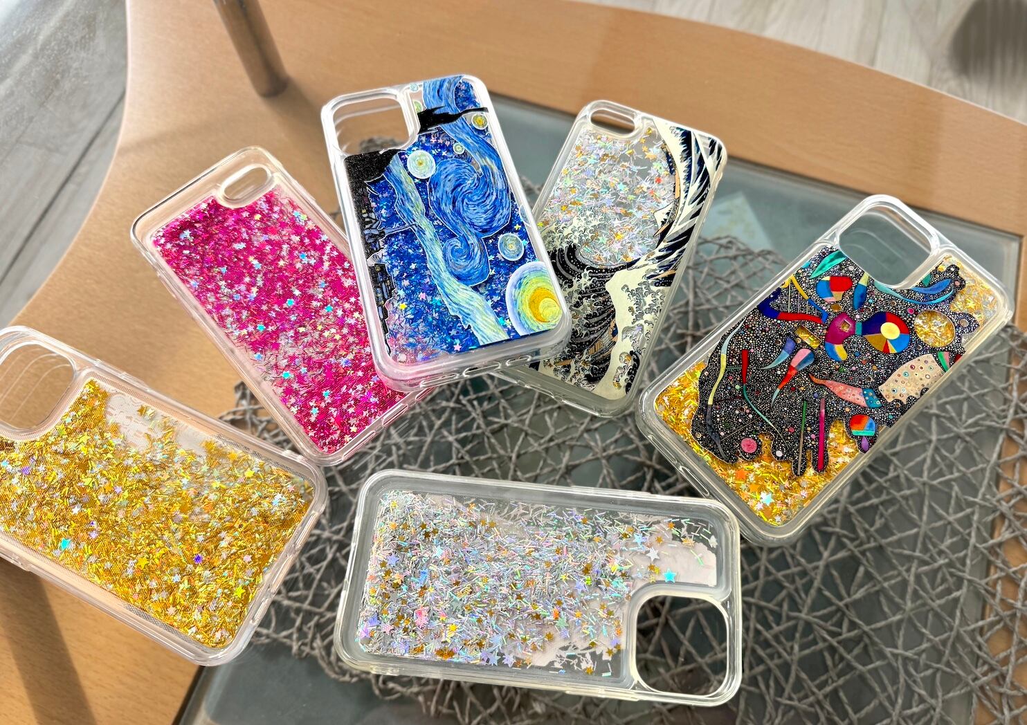 グリッターケース】スマホケース 伊藤若冲 ☆世界の名画☆紫陽花双鶏図