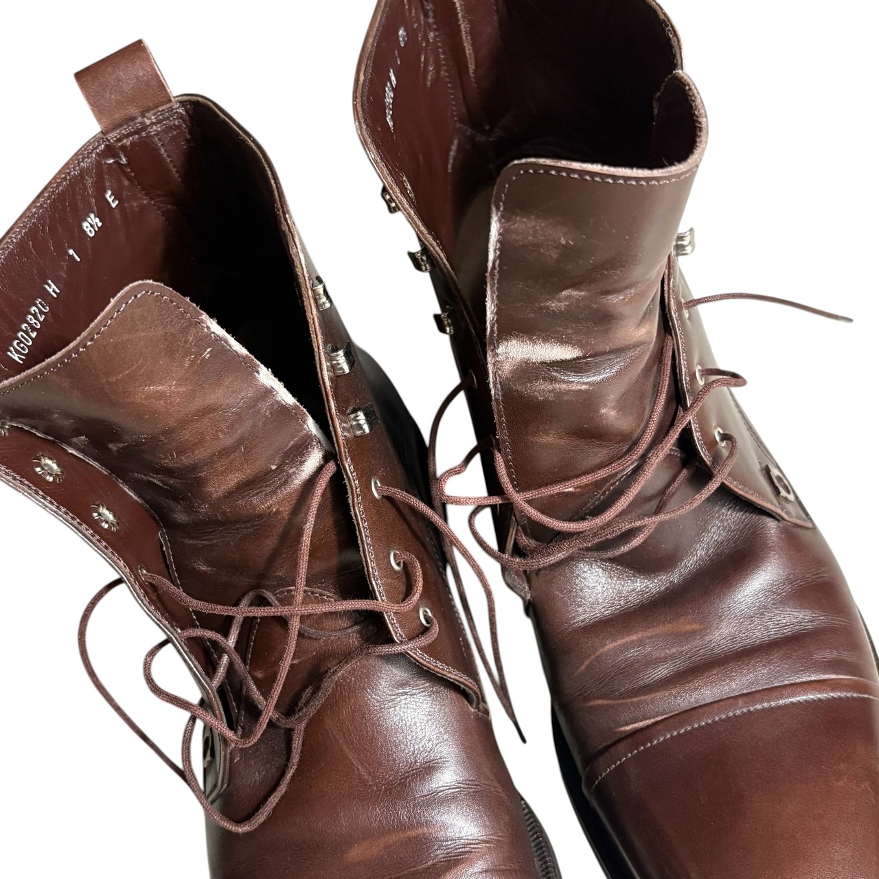 SALVATORE FERRAGAMO brown leather boots