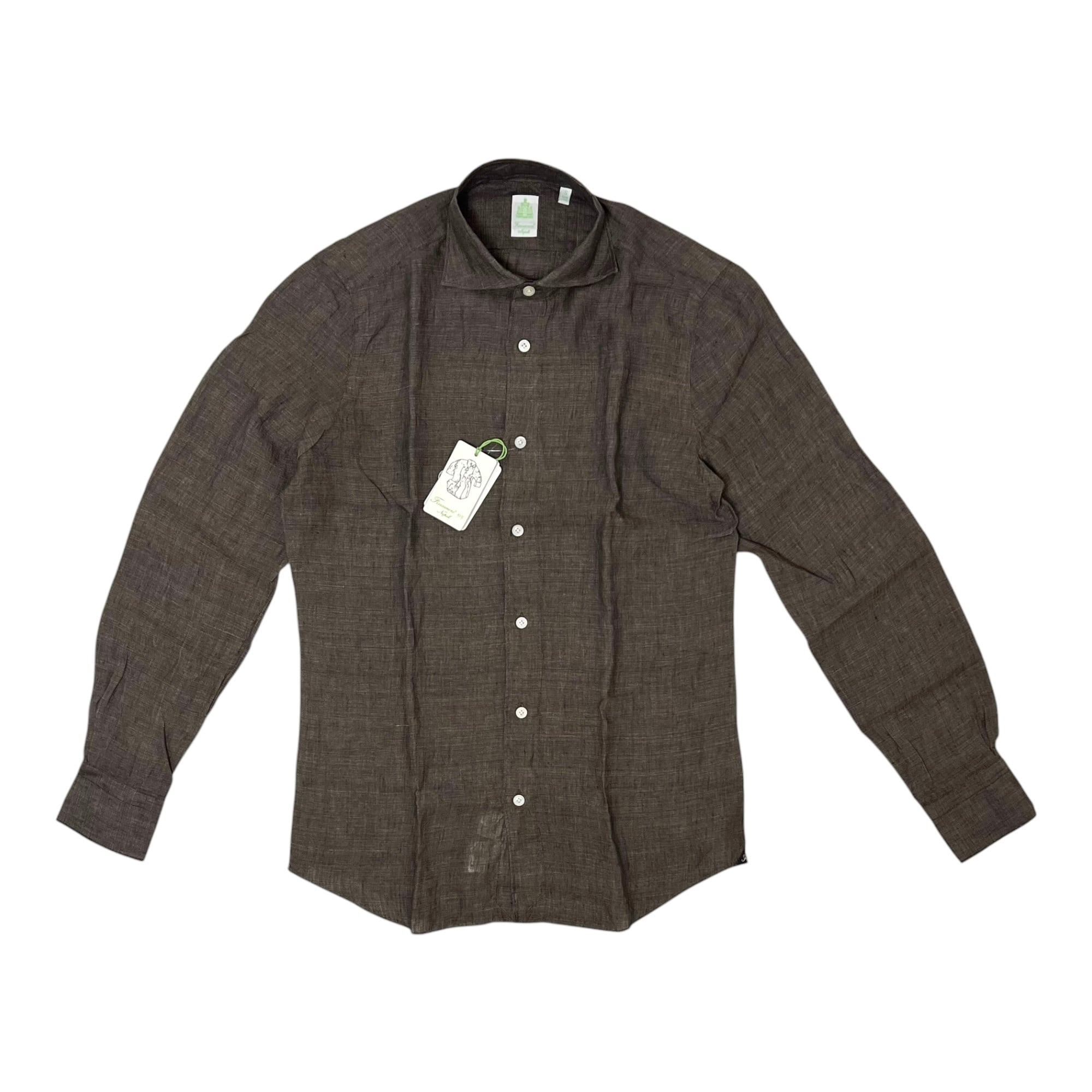 FINAMORE(フィナモレ) Linen Shirt"SIMONE"/BROWN