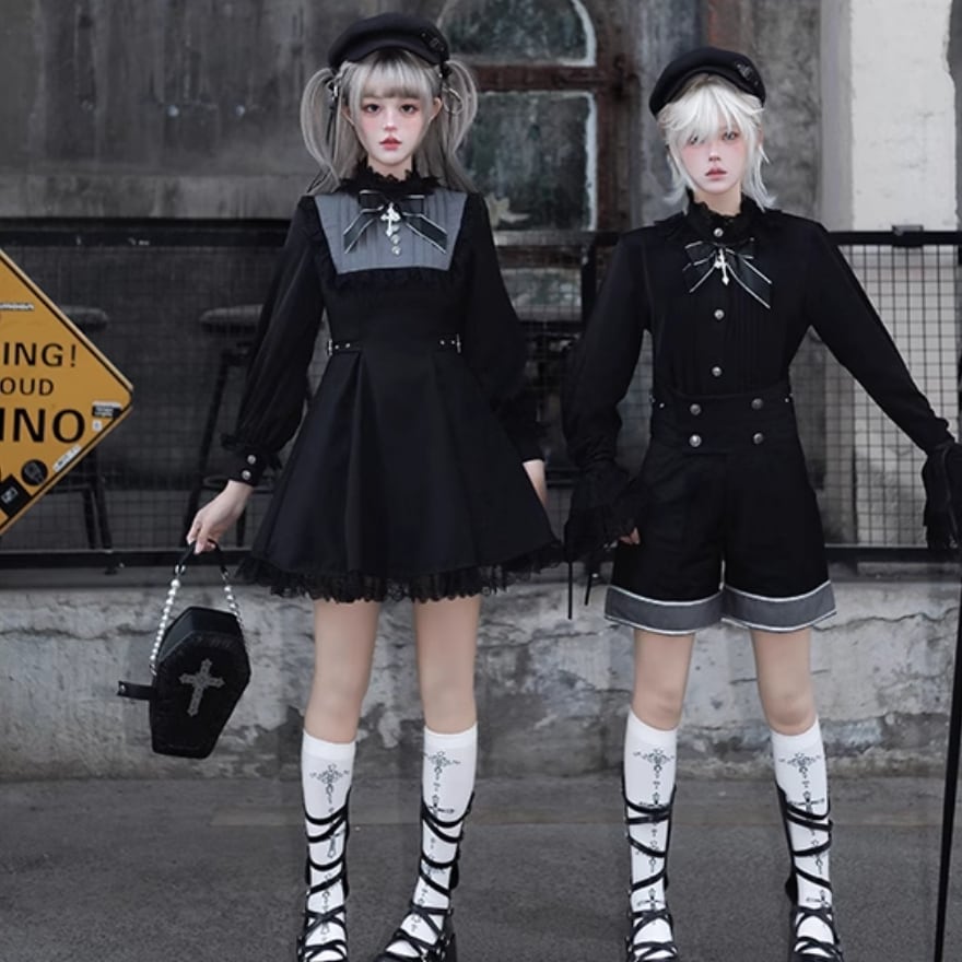 ゴシック 制服 男装 皇子系 ゴスロリ ワンピース CastleToo 男装カフェ