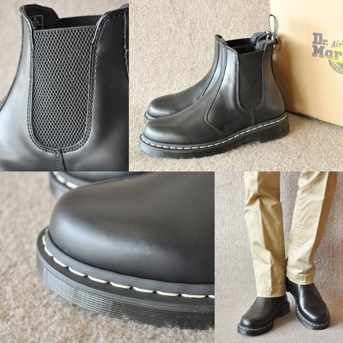 ドクターマーチン　 Dr.Martens 　Core　 2976 WS(ホワイトステッチ)　 チェルシーブーツ （Black）　サイドゴアブーツ　 ２６２５７００１ | bluelineshop powered by BASE