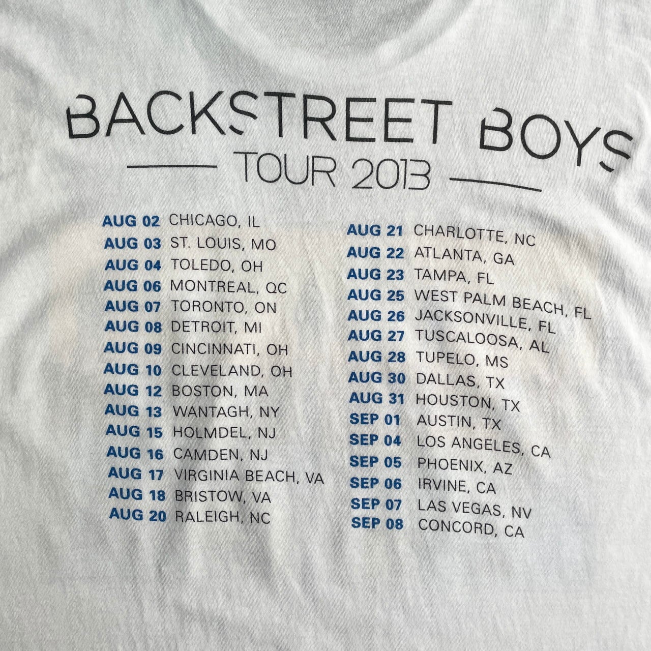 00年代 Backstreet boys バックストリートボーイズ バンドTシャツ 2013
