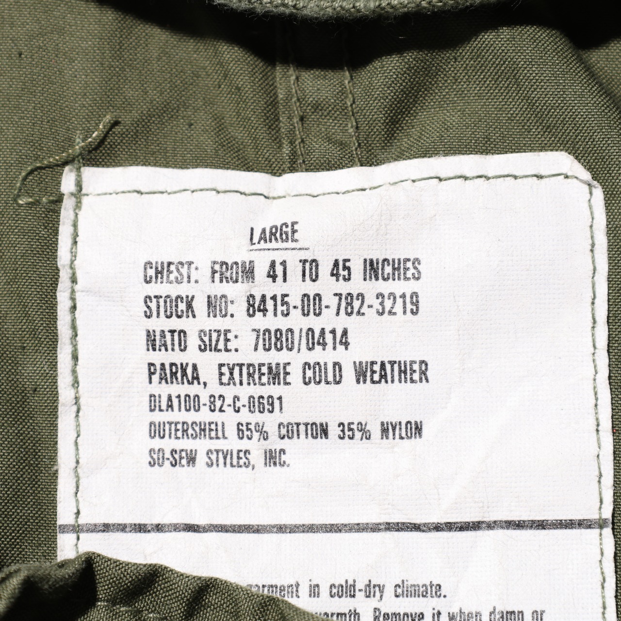 Deadstock L 82年 M-65 Fishtail Parka Shell 米軍実物 モッズコート