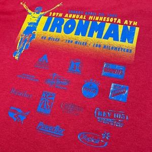 【FRUIT OF THE LOOM】90s USA製 Tシャツ シングルステッチ IRONMAN 1995 アイアンマンレース 企業ロゴ ビンテージ 半袖 US古着