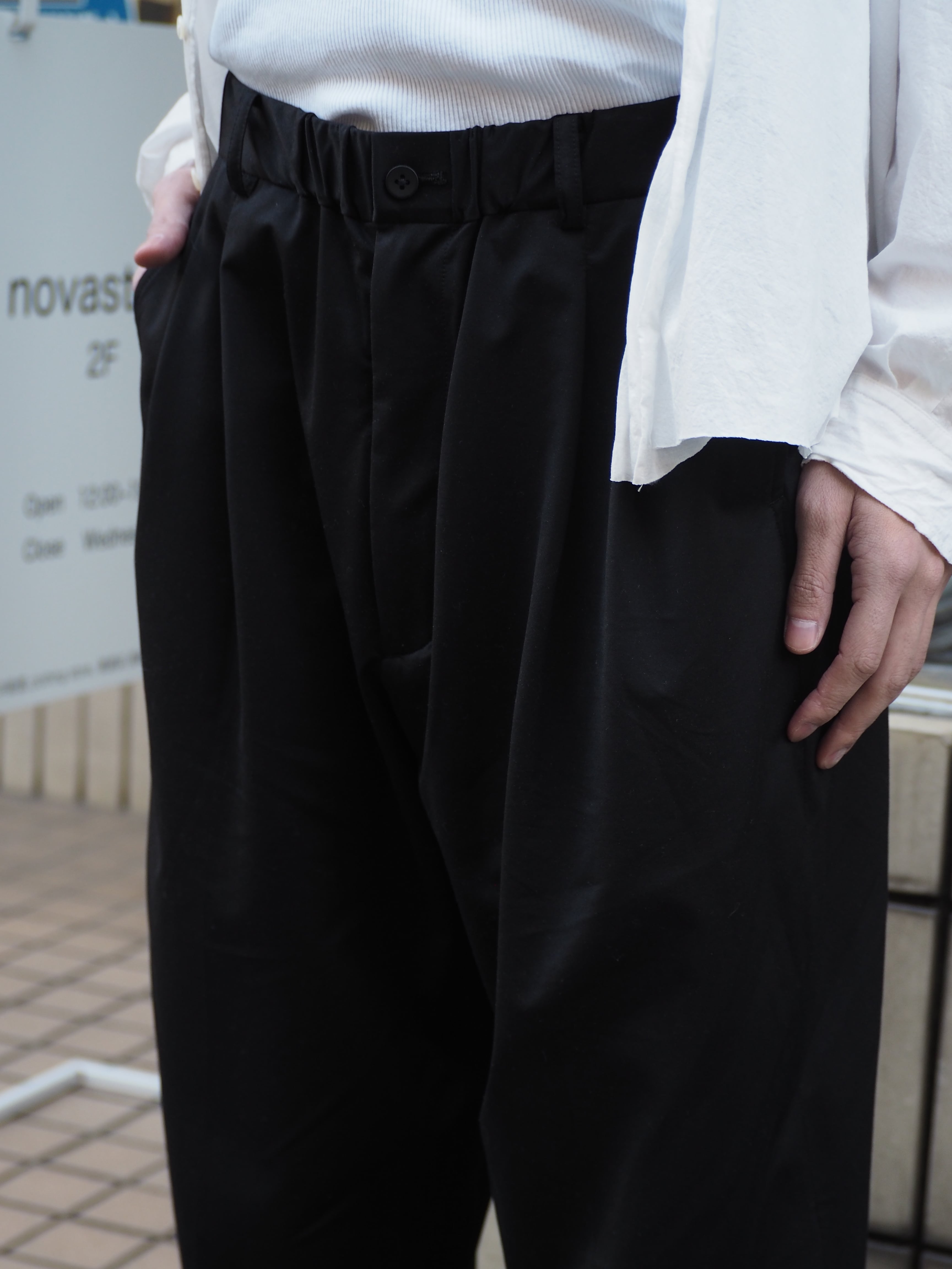 LAST1】KANEMASA PHIL. 46G Tuck Easy Pants(BLACK) | novastore