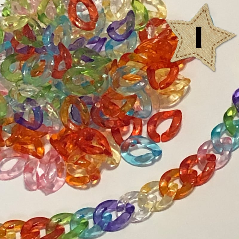 100個】アクリルチェーン クリアカラー プラチェーン 14mm×19mm